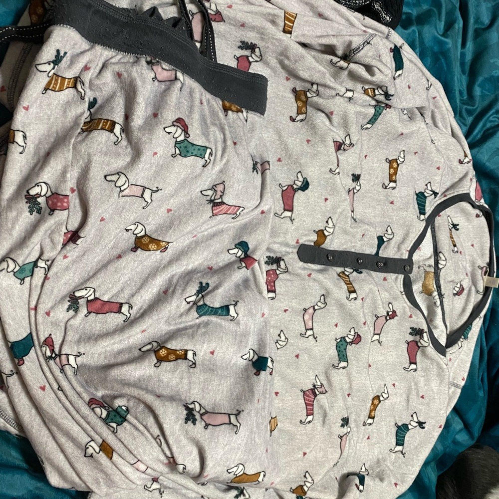 Two piece dachshund dog pajama set